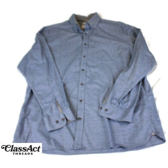 Jos A Bank 1905 Mens Long Sleeve Blue Cotton Tailored Fit Sz XL - Picture 1 of 8